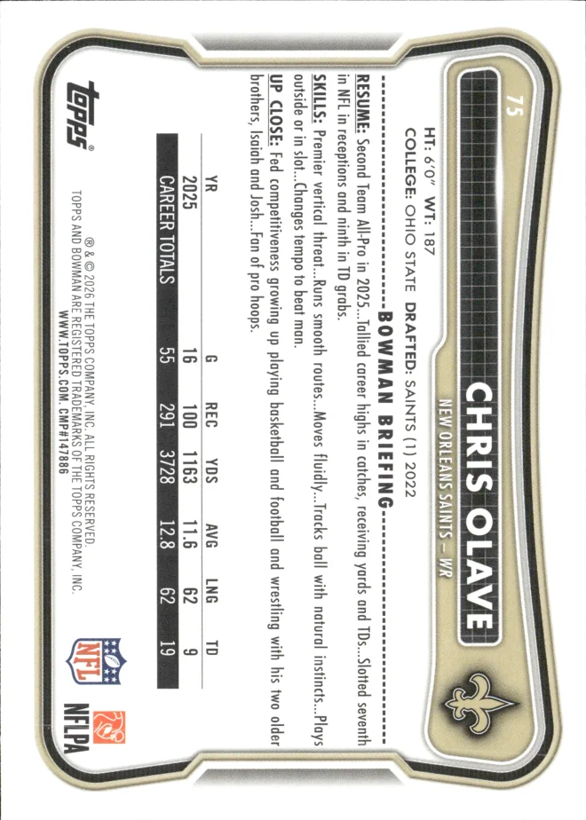 Chris Olave card back
