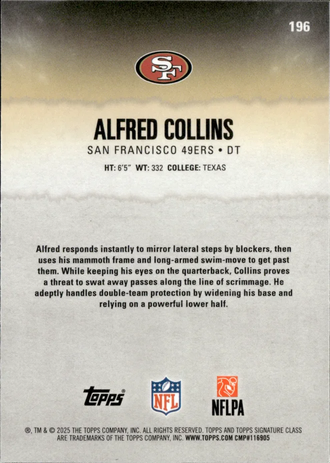 Alfred Collins card back