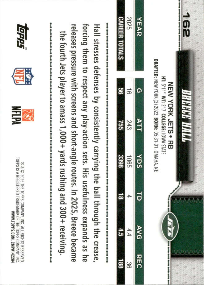 Breece Hall card back