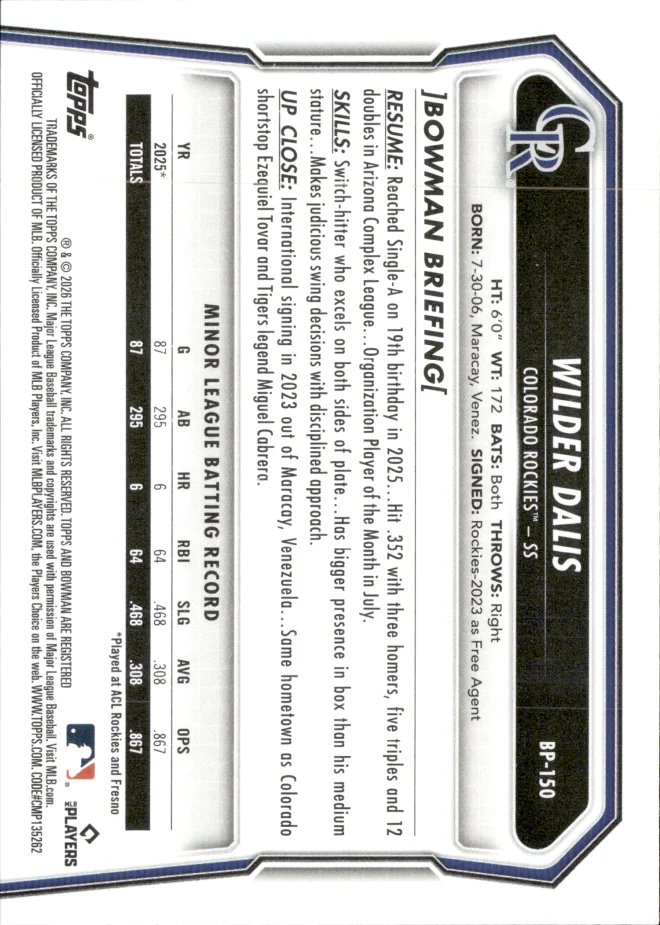 Wilder Dalis card back