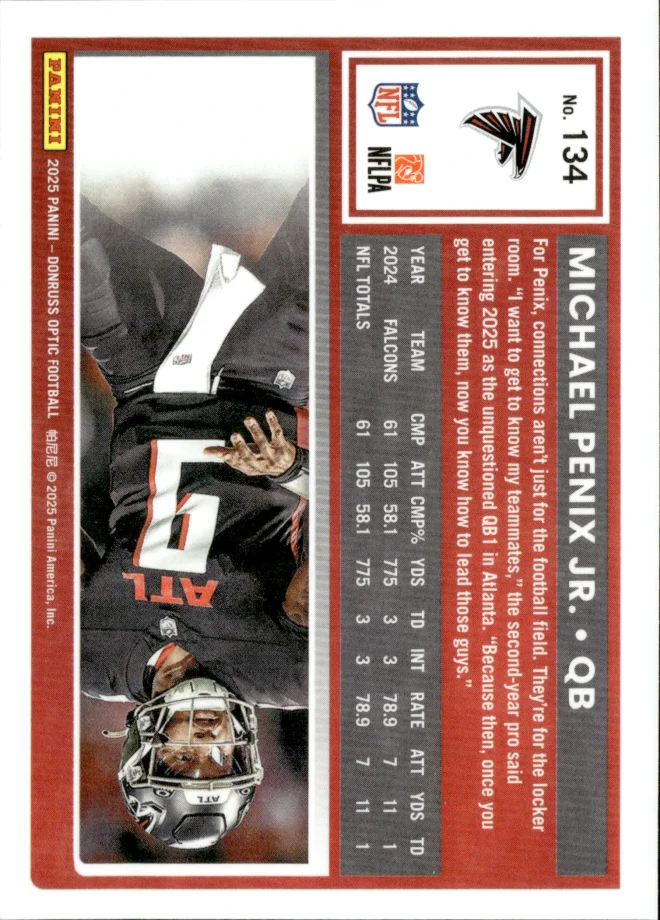 Michael Penix Jr. card back
