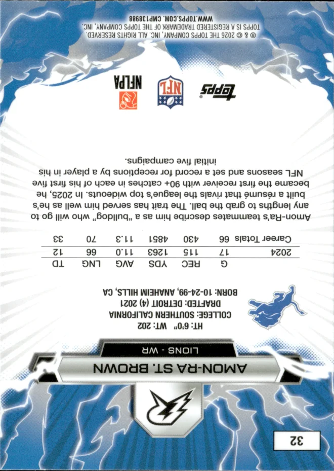 Amon-Ra St. Brown card back