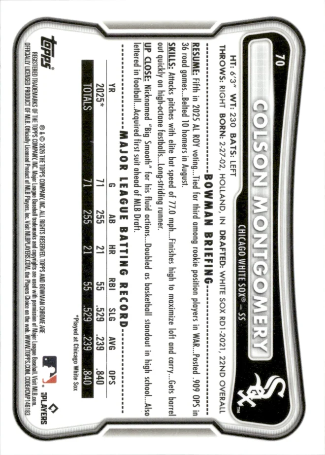 Colson Montgomery card back