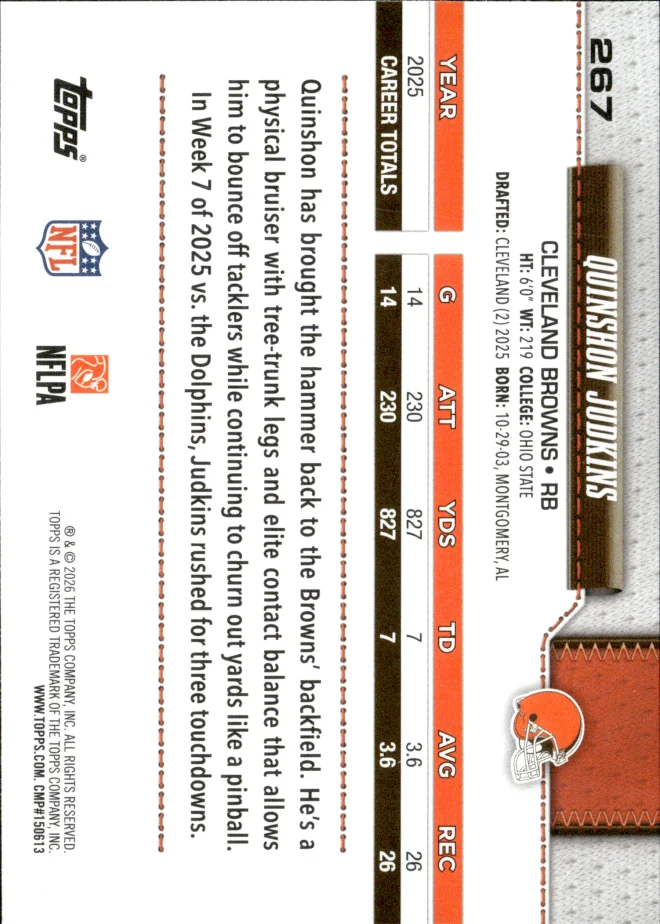 Quinshon Judkins card back
