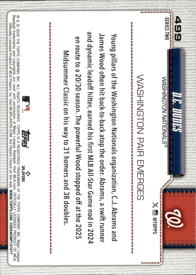 C.J. Abrams / James Wood card back