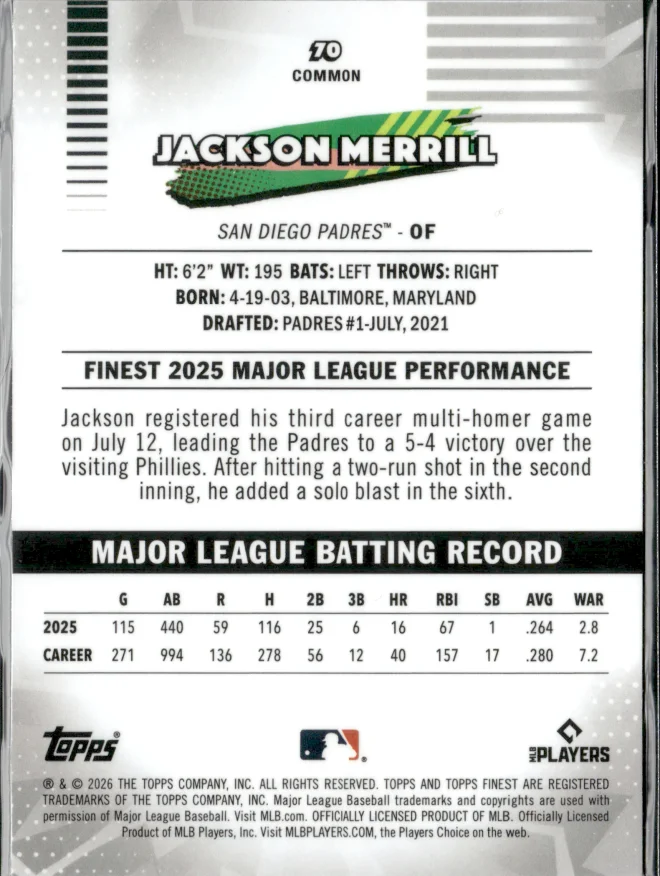 Jackson Merrill card back