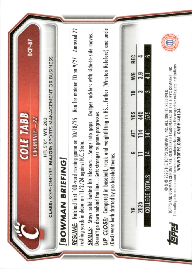 Cole Tabb card back