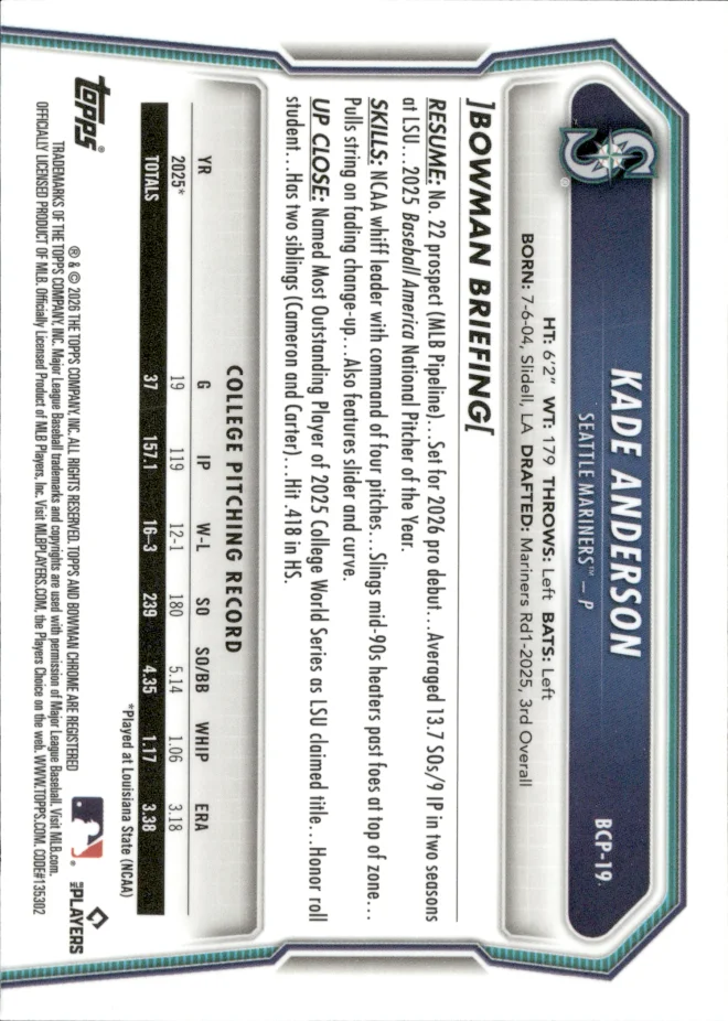 Kade Anderson card back