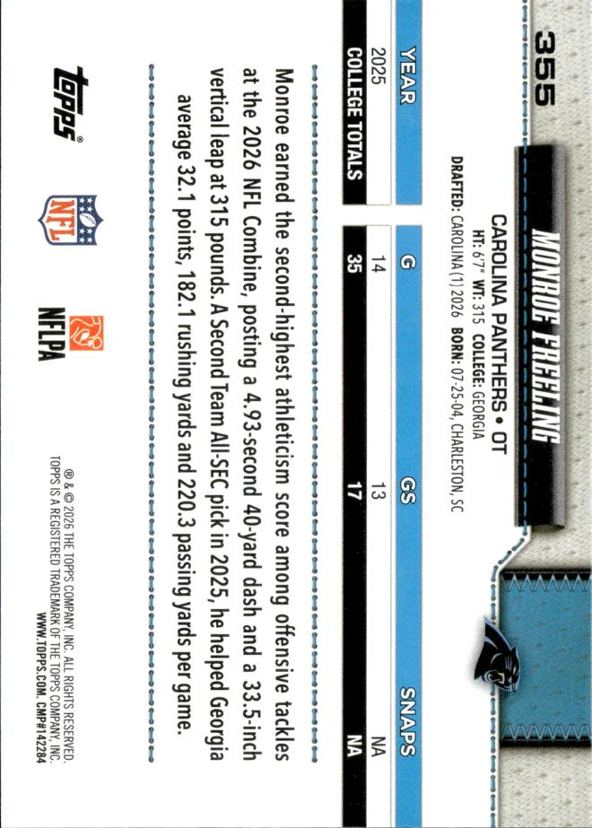 Monroe Freeling card back