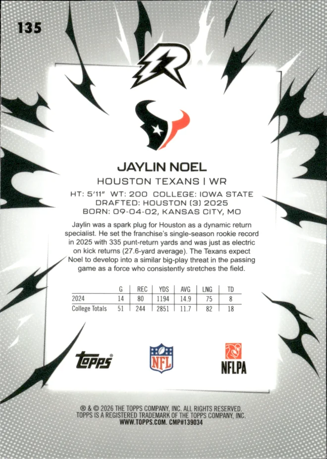 Jaylin Noel card back