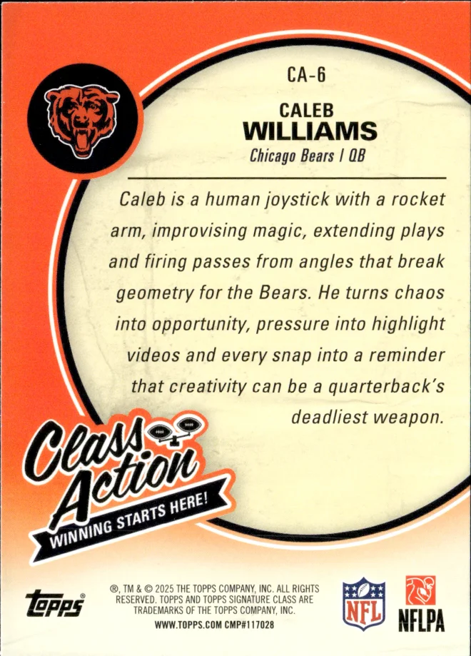 Caleb Williams card back