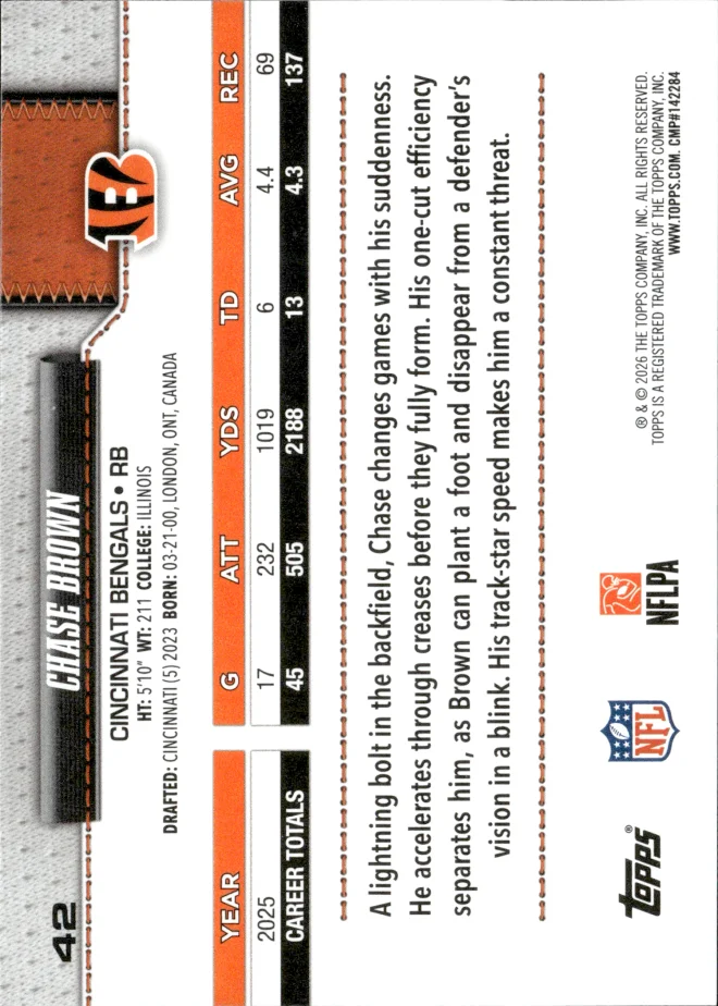 Chase Brown card back