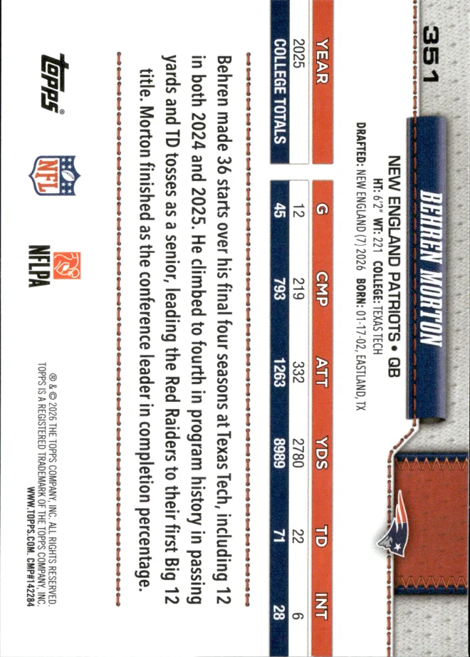 Behren Morton card back
