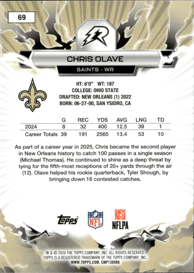 Chris Olave card back