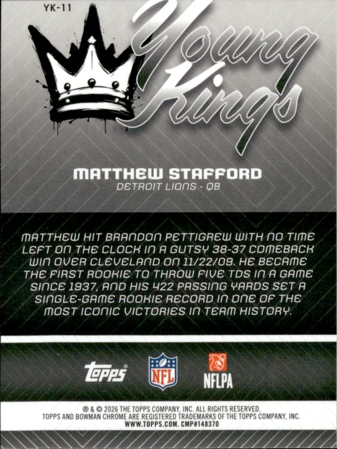 Matthew Stafford card back