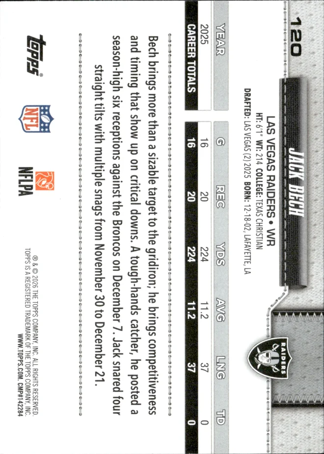 Jack Bech card back