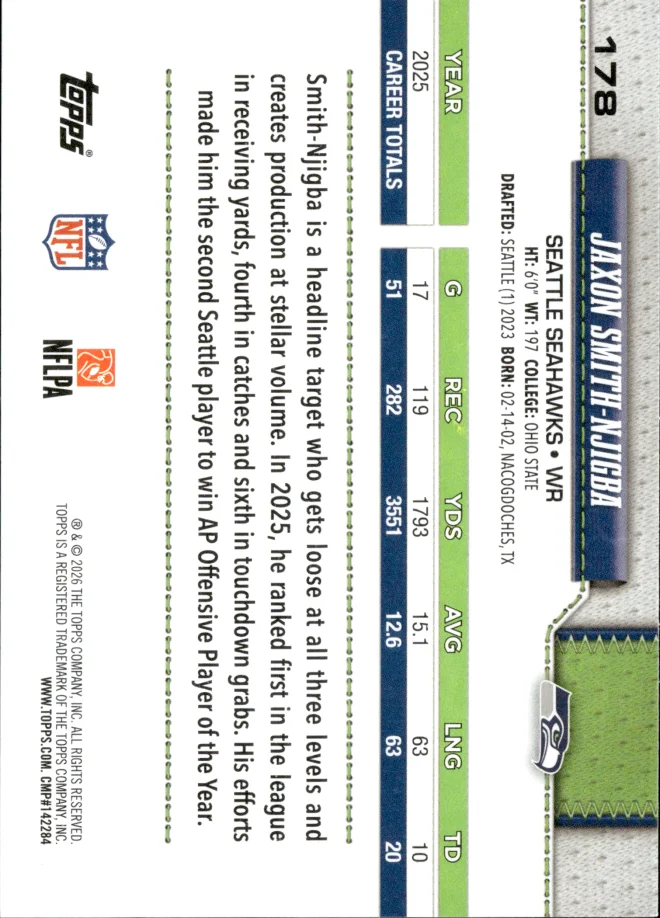 Jaxon Smith-Njigba card back