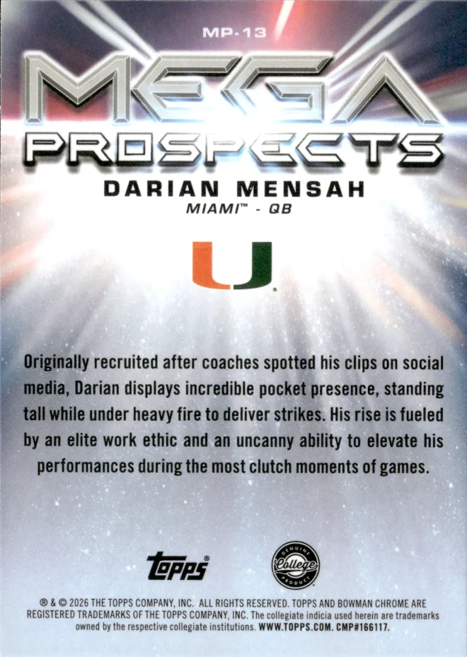 Darian Mensah card back