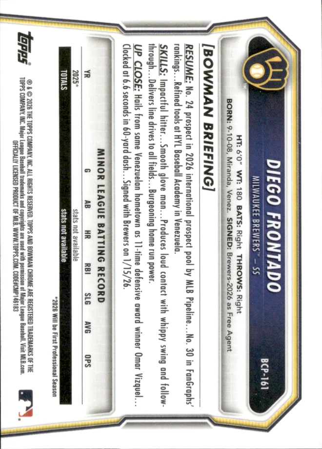 Diego Frontado card back