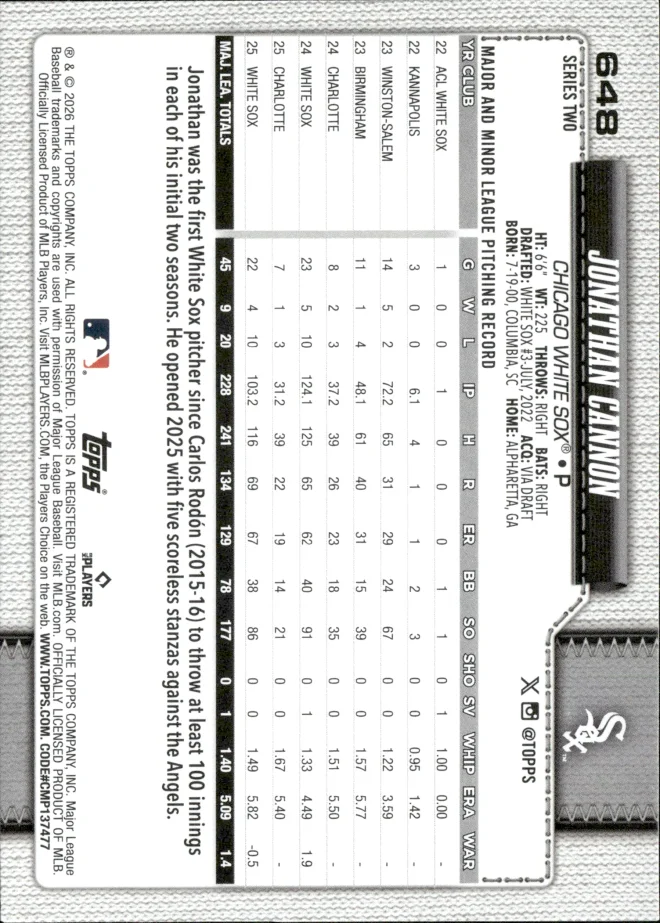 Jonathan Cannon card back