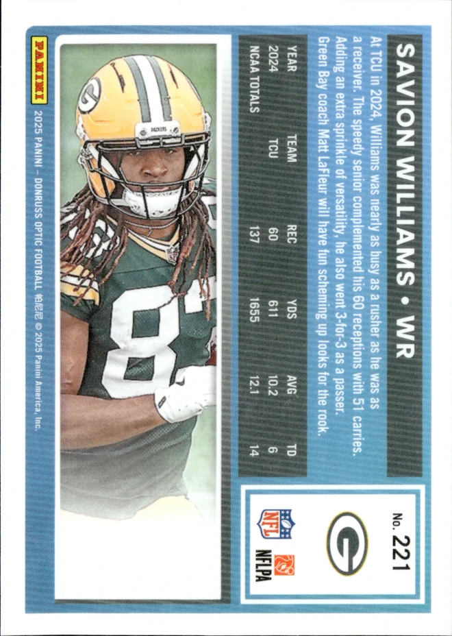 Savion Williams card back