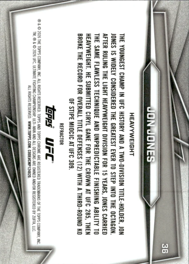 Jon Jones card back