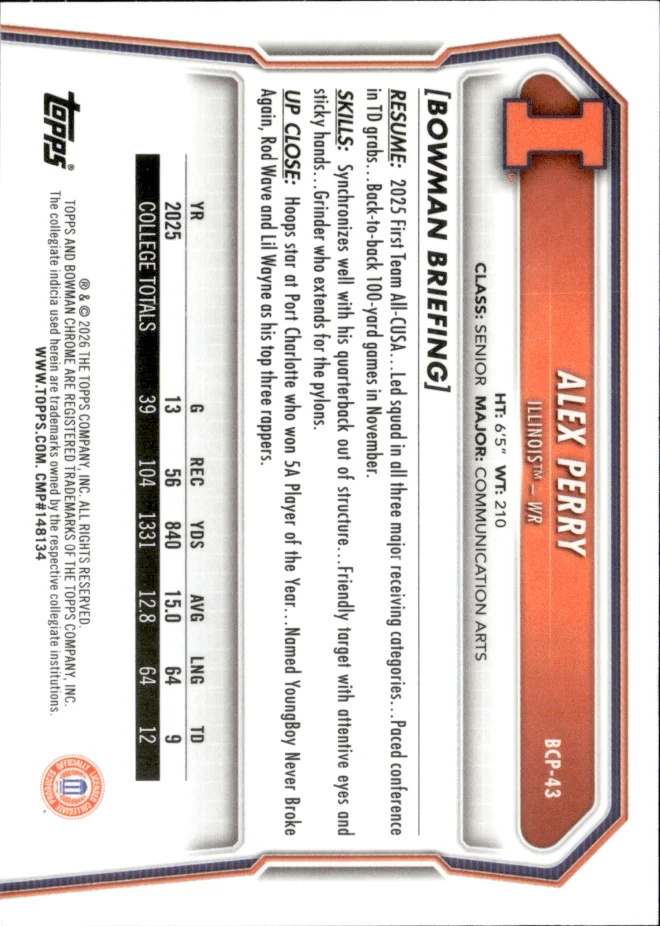 Alex Perry card back