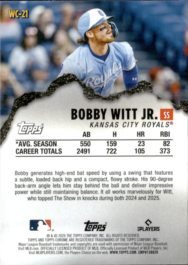 Bobby Witt Jr. card back