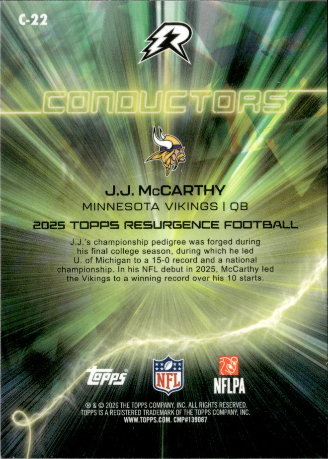 J.J. McCarthy card back