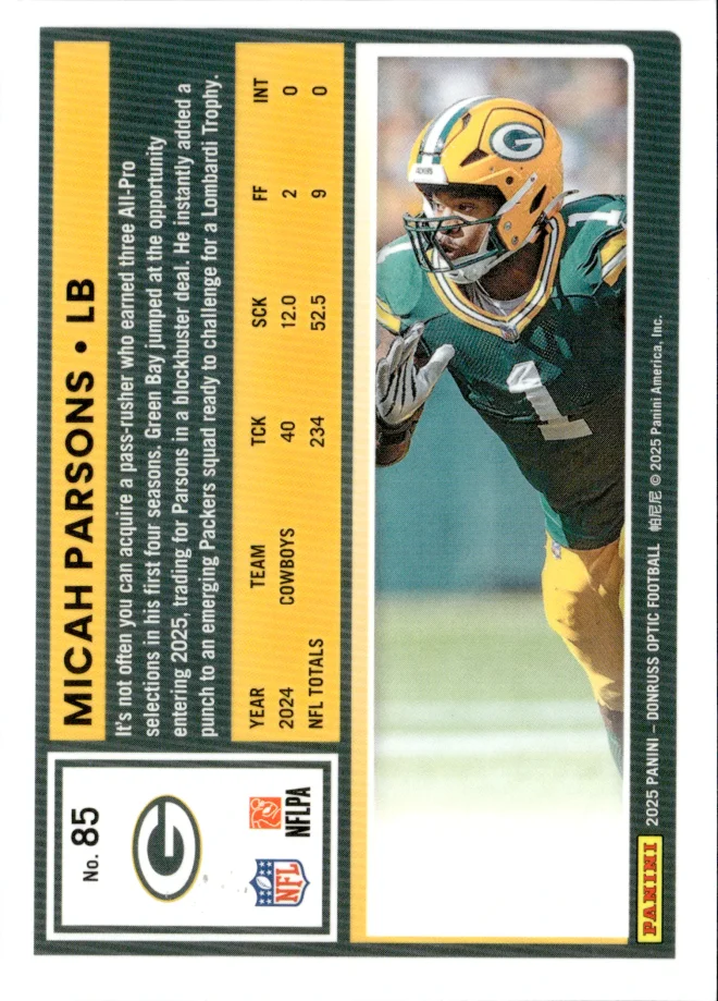 Micah Parsons card back