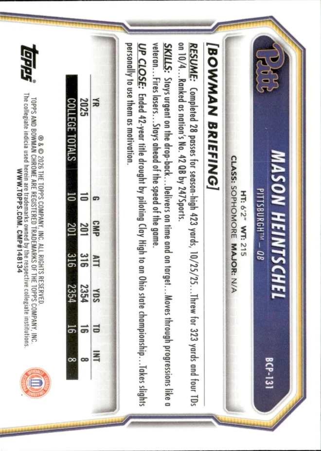 Mason Heintschel card back