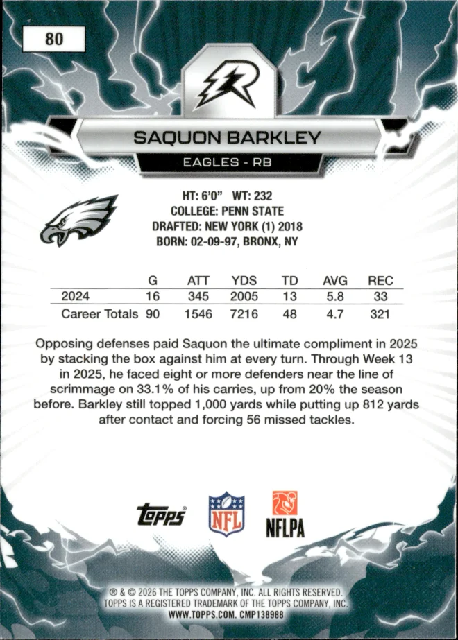 Saquon Barkley card back