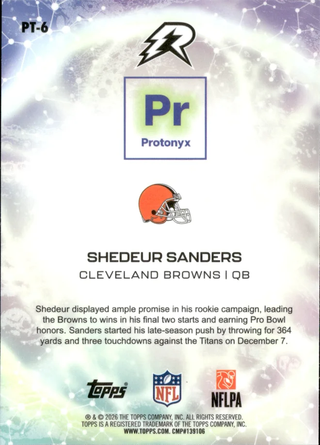 Shedeur Sanders card back