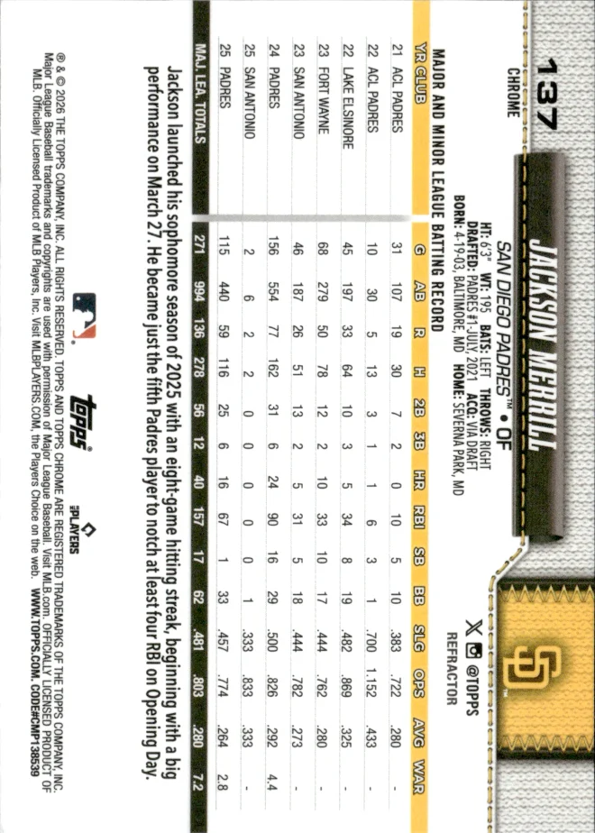 Jackson Merrill card back
