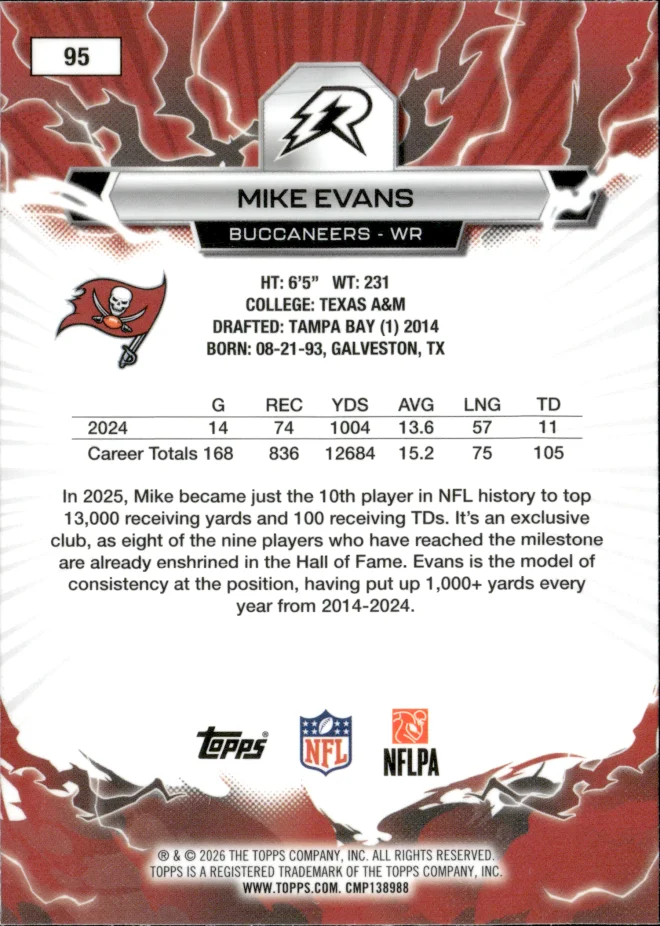 Mike Evans card back