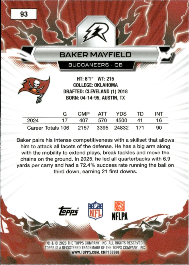 Baker Mayfield card back