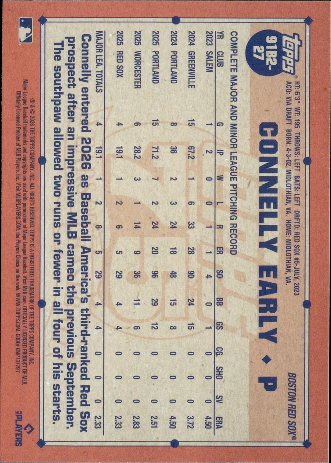 Connelly Early card back