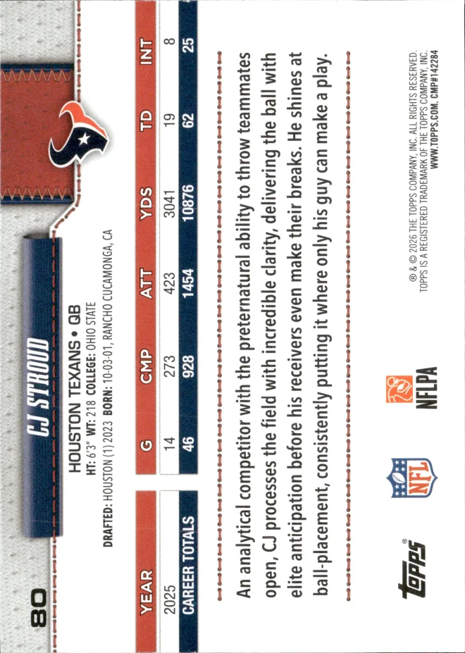 CJ Stroud card back