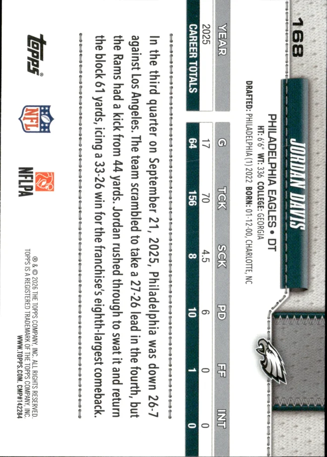 Jordan Davis card back