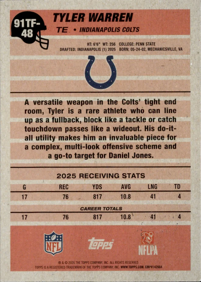 Tyler Warren card back