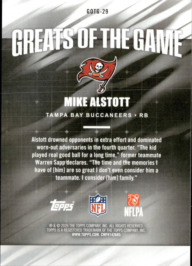 Mike Alstott card back