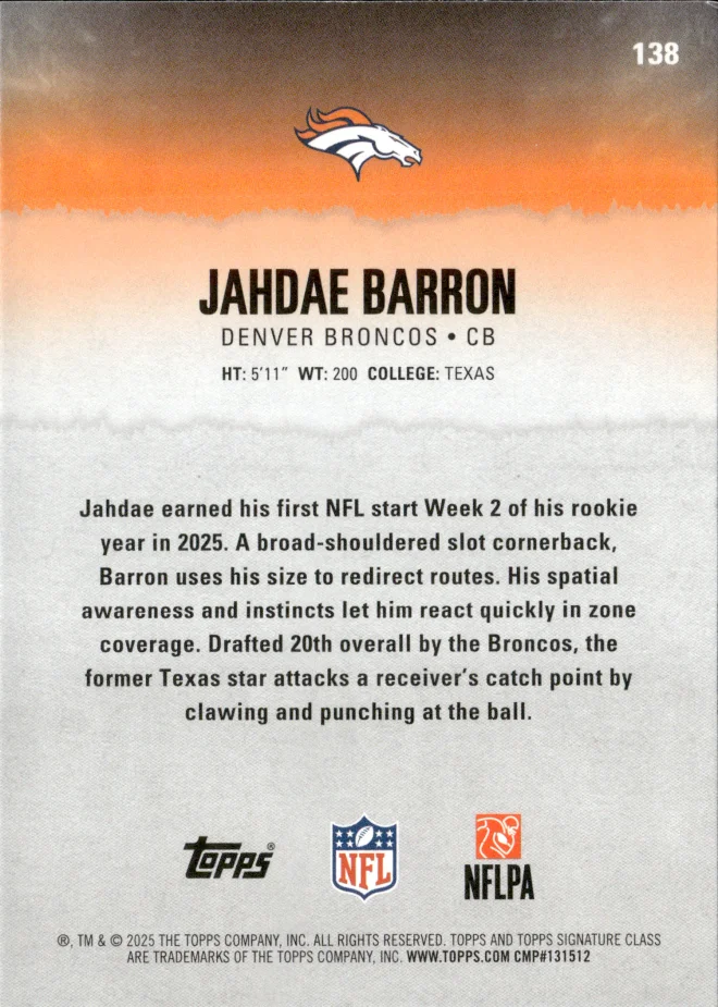 Jahdae Barron card back