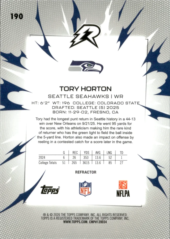 Tory Horton card back