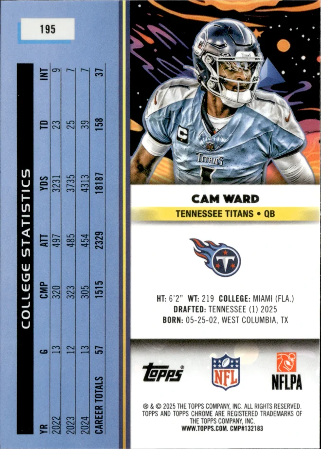 Cam Ward card back