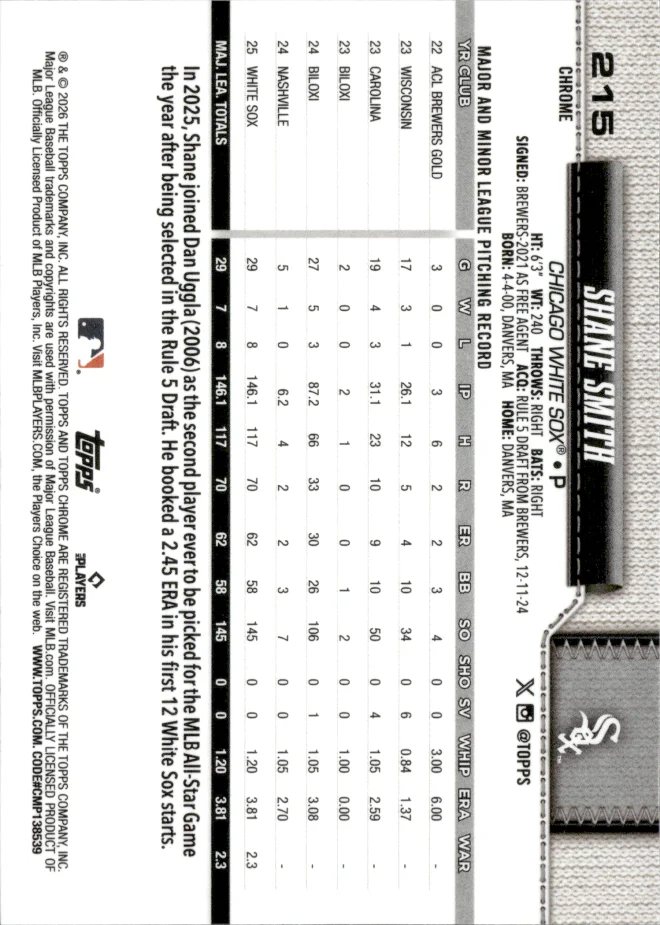 Shane Smith card back