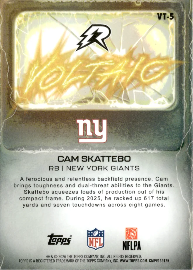 Cam Skattebo card back