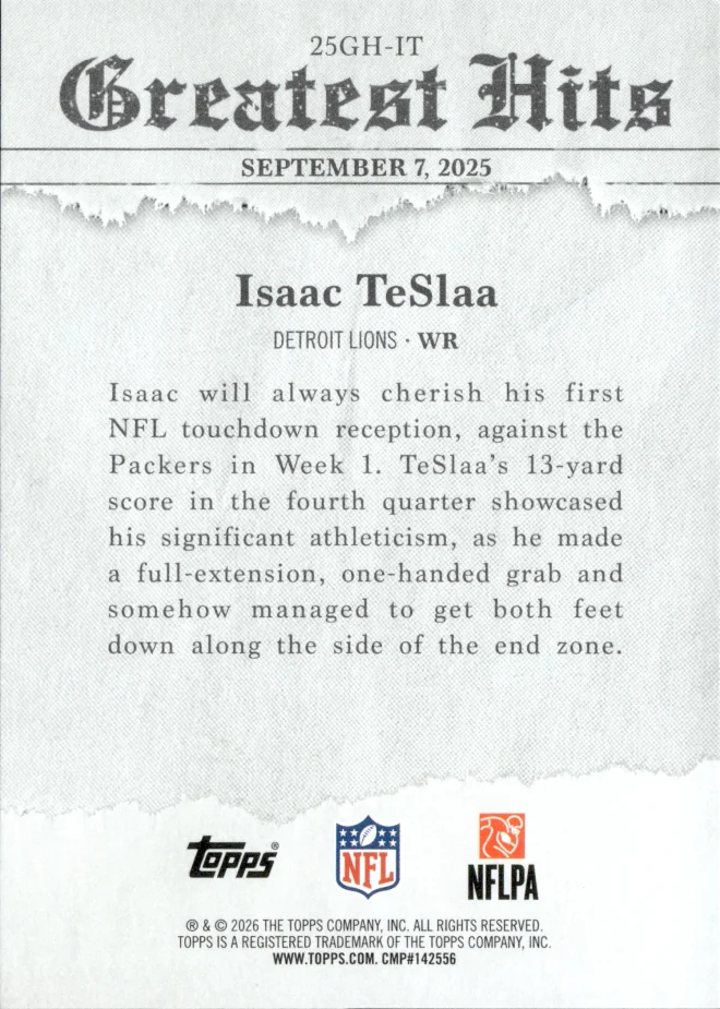 Isaac TeSlaa card back