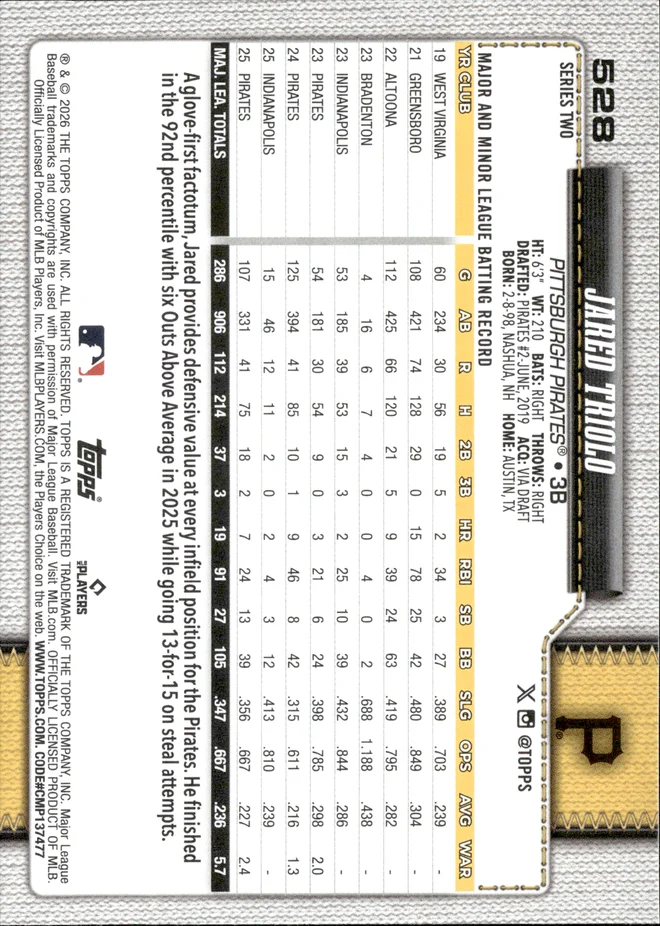 Jared Triolo card back
