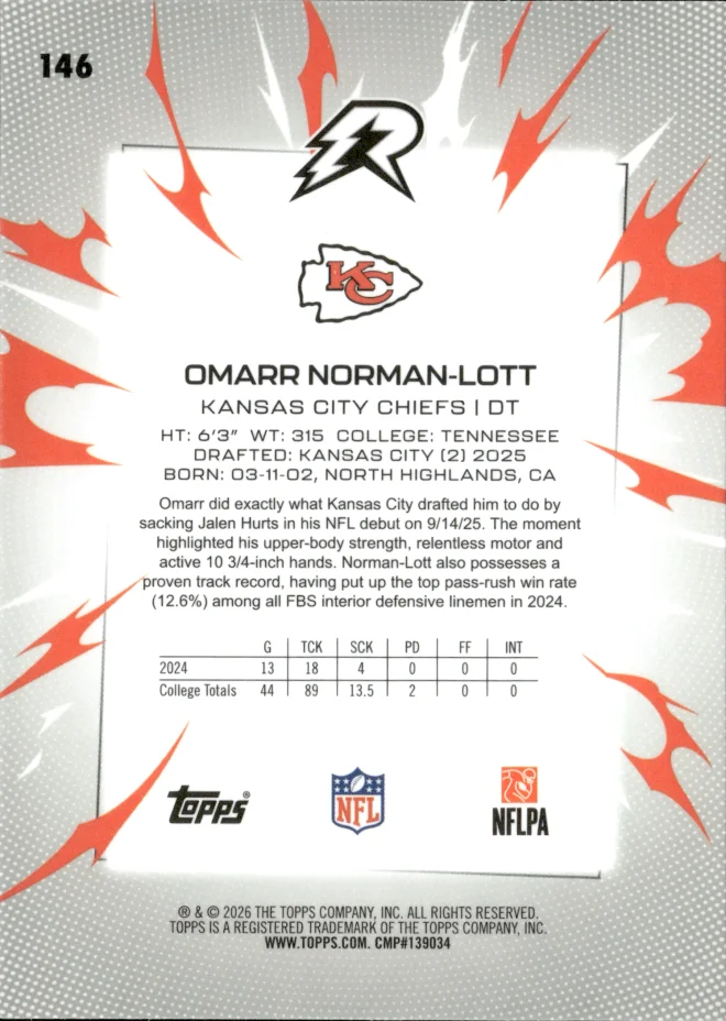 Omarr Norman-Lott card back