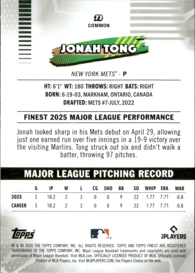 Jonah Tong card back